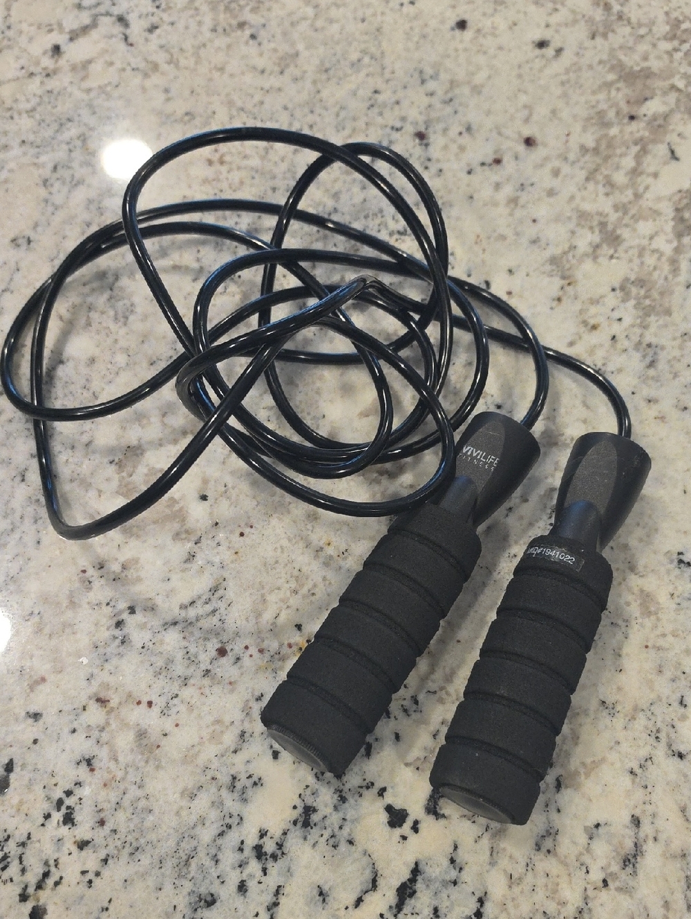 Foam Handle Speed Jump Rope in Black